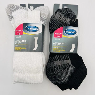 Dr Scholls Women's Blister Guard Advance Relief Crew Low Socks 6 Pairs Size 4-10 - Image 1 of 3