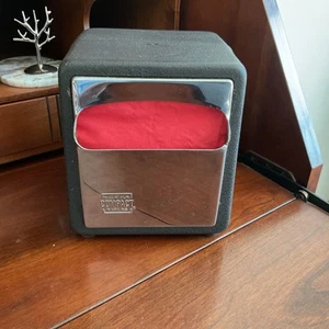 VTG MARATHON COMPACT Napkin Dispenser Metal Shiny Chrome & Black 2 Sided Diner - Picture 1 of 6
