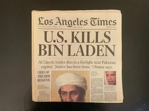 Los Angeles LA Times EE. UU. "Periódico completo Kills Bin Laden" 2 de mayo de 2011 - Imagen 1 de 2