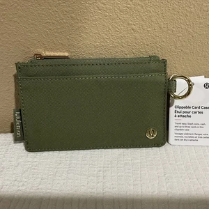 Lululemon Clippable Card Case Bay Leaf/Gold Super Süß & RAR Neu!! - Bild 1 von 12