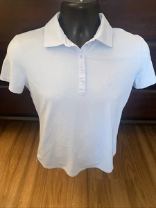 G-Fore Poloshirt Damen Größe Small Blau Kurzarm Golf Gerippt Logo Kragen - Bild 1 von 7