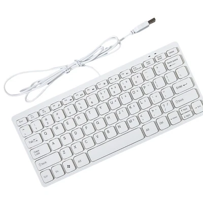 Wireds USB Mini Keyboards 78 Key Thin Design for Desktop Laptop PC Ergonomic - Image 1 of 4