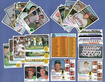 Lote de 190 tarjetas de béisbol 1973 Topps ~ estrellas/patio y 84 números altos ~ medio superior Foto 1 de 4