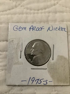 1975 S Jefferson Proof Nickel from Original US Mint Proof Set Deep Cameo Coin - Picture 1 of 4