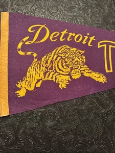 1950er Vintage lila Detroit Tigers volle Größe Wimpel 29" sieht toll aus im Halter - Bild 1 von 4