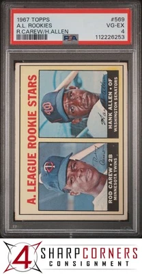 1967 Topps #569 Rod Carew RC Twins Hof PSA 4 Foto 1 de 4