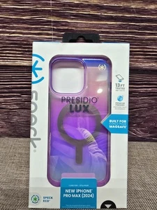 Speck iPhone 16 Pro Max Clear Purple Iridescent Presidio Lux Magsafe Case - Photo 1 sur 5