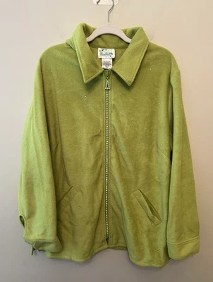 NWT The Quaker Factory Rhinestone Embellished Full Zip Fleece Women’s Size 1X - Image 1 of 4