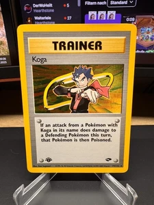 Pokemon Karte 1. Auflage Trainer Koga 19/132 Holo Gym Challenge 2000   - Bild 1 von 2