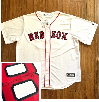 Johnny Damon #18 Signed Boston Red Sox Stitched MLB Majetic Jersey Sz XL Auto - Image 1 of 4