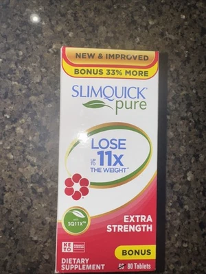 Slimquick Suplemento Dietético Pérdida de Peso Puro Fuerza Extra 80 Comprimidos ¡NUEVO! Foto 1 de 4
