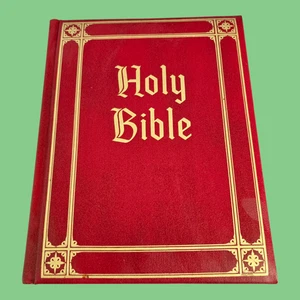 Vintage 1965 Large Red Holy Bible KJV Guiding Light Edition Red Letter Edition - Picture 1 of 11