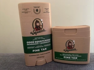 New Dr.Squatch Pine Tar Body Wash 236ml&Pine Tar Deodorant 75g - Picture 1 of 4