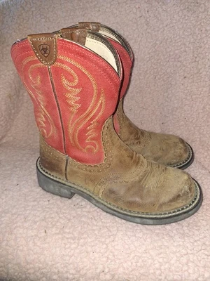 Ariat Fat Baby Cuero Marrón y Rojo. 10014079, mujer talla 8,5b Foto 1 de 4