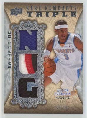 2008-09 Upper Deck Premier Rare Remnants Triple Patch Allen Iverson 48/50 - Image 1 of 2