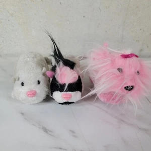 Lote 3 Zhu Zhu Rosa Perro Negro Hámsters Mohawk - Imagen 1 de 5