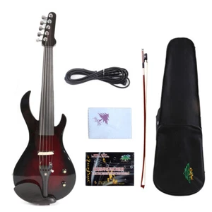 Advanced 5strings Electric Violin 4/4 Guitar Shape Nice Tone Free Case #EV20 - Picture 1 of 8