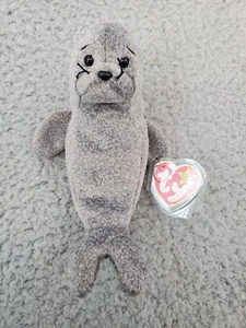 Rare Ty Beanie Baby Slippery The Seal Tag Error Hang tag 1998 Rear Tag 1999 - Picture 1 of 7