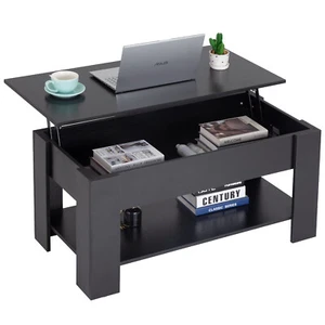 Lift-Top Coffee Table with Hidden Compartment & Storage Shelf for Living Room - Picture 1 of 43