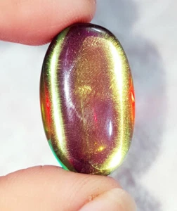 Loose Gemstone 27.70 Ct Australian Black & Golden Synthetic Opal Certified Gem - Picture 1 of 8