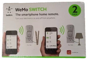BELKIN WeMo Switch Wireless WiFi 2 Pack Smartphone Home Remote System -Brand New - Picture 1 of 2