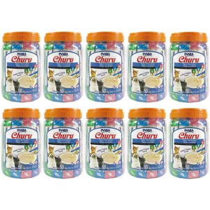 10 x Inaba Churu Puree Tuna Varieties Natural Cat Food Topper 50 x 14g - Picture 1 of 2