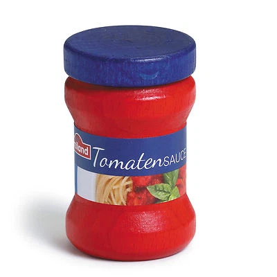 Erzi Tomatensoße-Glas (aus Holz) Tomatensauce für Kinder-Küche, Kaufladen, 19175