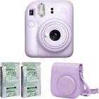 FUJIFILM Instax Mini 12 Instant Camera w/ Case & 20 Films Bundle (Lilac Purple)
