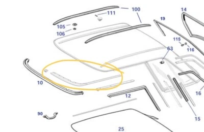 Tapicería de techo rígido rara Mercedes Benz W113 Pagoda 230 250 280 SL 1136900101 1136900201 Foto 1 de 4