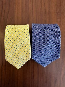 Menge (2) Brooks Brothers Makers Seidenkrawatten Herrenkrawatten - blau & gelb - Bild 1 von 5