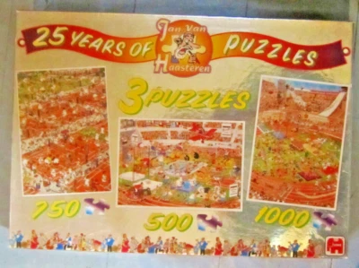 Jan Van Haasteren 25 Years Of Puzzles Anniversary Triple 1000/750/500 pieces ea. - Image 1 of 2