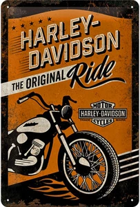 Insegna Harley-Davidson HD Merchandising Oldschool Moto 20 x 30 cm *1571 - Foto 1 di 1