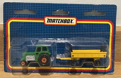 Vintage Matchbox Tractor Hay Trailer no 46 (1987) Green Carded sealed - Image 1 of 4