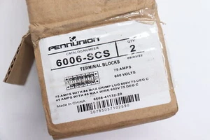 (2-Pk) Penn Union Terminal Blocks 75 Amp  600 V 6006-SCS - Picture 1 of 3