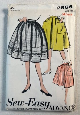 2866 Advance Sew-Easy Vintage Sewing Pattern Uncut Retro 60s Skirt Size 26 - Image 1 of 4