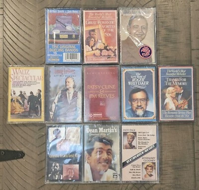 Vintage NOS Cassette Lot - Dean Martin Roger Whittaker Banjo Waltz Cline Reeves - Image 1 of 4