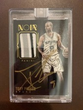 2014-15 Noir #AC-TP Tony Parker White Box Authentic 1 of 1 Patch Autograph 1/1