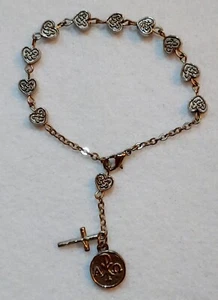 Vintage - Silver tone Charm Bracelet - Religious - overal length 9 in - Picture 1 of 12