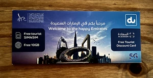 Nieotwarta turystyczna karta SIM Dubai du 10 GB ~ ważna przez 24 godziny ~ 5G - Zdjęcie 1 z 2
