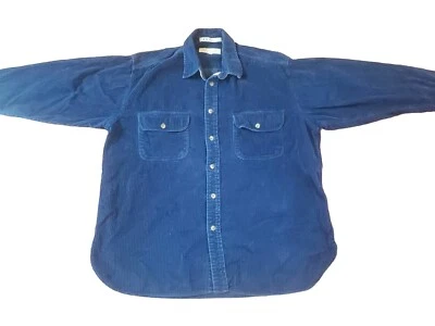 Camisa Claybrooke Exterior Pana Azul con Borde Tostado Manga Larga De Colección Talla L Foto 1 de 4