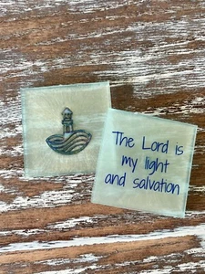 Juego de 2 posavasos de resina The Lord is my Light and Salvation de 2 piezas Lord Bible - Imagen 1 de 3