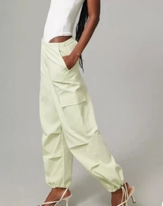 WAYF Anthropologie Drawstring Cargo Pant Women’s Size XL Light Green Runs Large - Picture 1 of 12