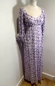 Allegra Hicks Dress Size 12 VGC ruffle Empire Waist Maxi Ruffle Flowy retro - Picture 1 of 10
