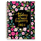 2024 planificateur organisateur livre hebdomadaire mensuel calendrier académique floral couverture rigide