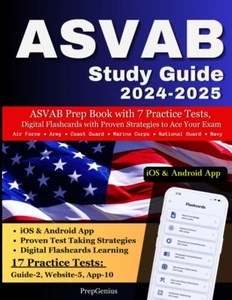 ASVAB Study Guide 2024-2025: ASVAB Prep Book with 7 Practice Tests and more! - Imagen 1 de 2