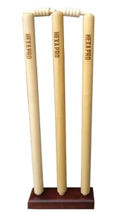 Wooden Wicket Set for Youth and Senior(3 Piece Wooden wickets,2 Piece bails,1 Pi - Picture 1 of 5