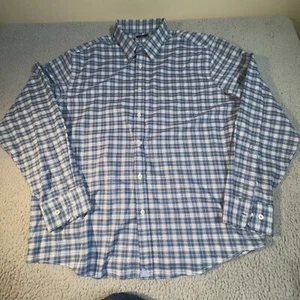 Camisa UNTUCKit Para Hombre XL Franela Relajada Azul Blanco A Cuadros Manga Larga Abotonada - Imagen 1 de 6