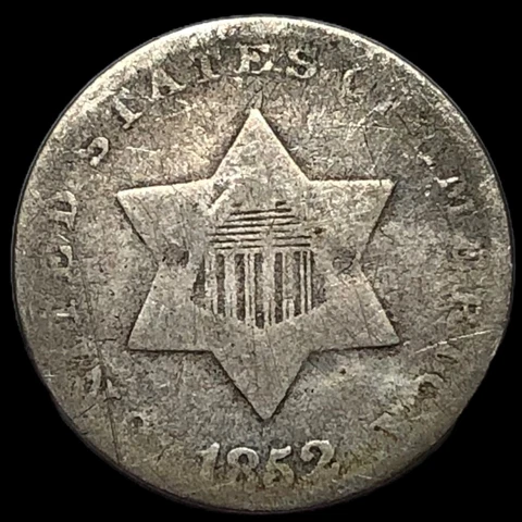 1852 3 Cent Silver Piece  E9937 Cover