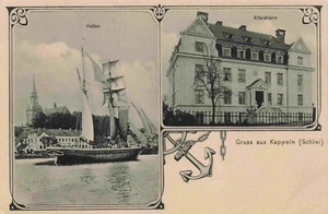 View Of The Harbor & Old Age Home, Hafen & Altersheim, Gruss aus Kappeln Germany - Picture 1 of 2