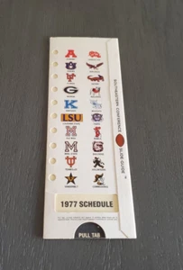 1977 NCAA SEC Football Slide Schedule & 1976 Record Read Description - Picture 1 of 2